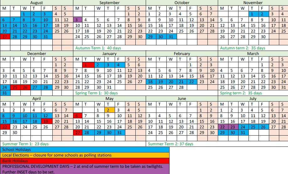 2018-19 calendar